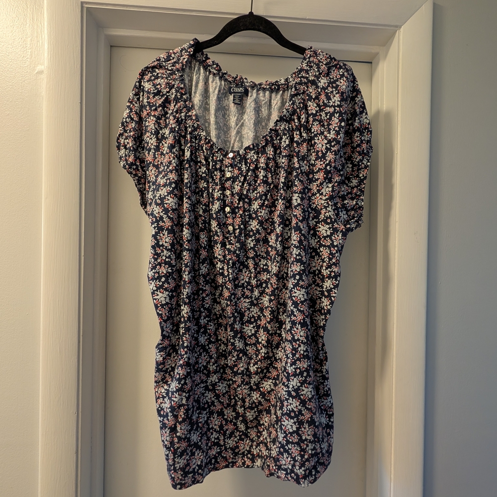Chaps Floral Short Sleeve Top